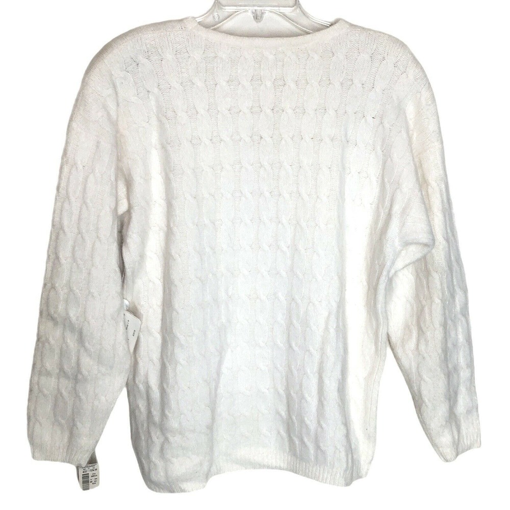 VTG Rafaella Size L Angora Lambswool Cream Sweater - Picture 2 of 9